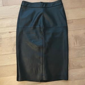 Mango leather pencil skirt